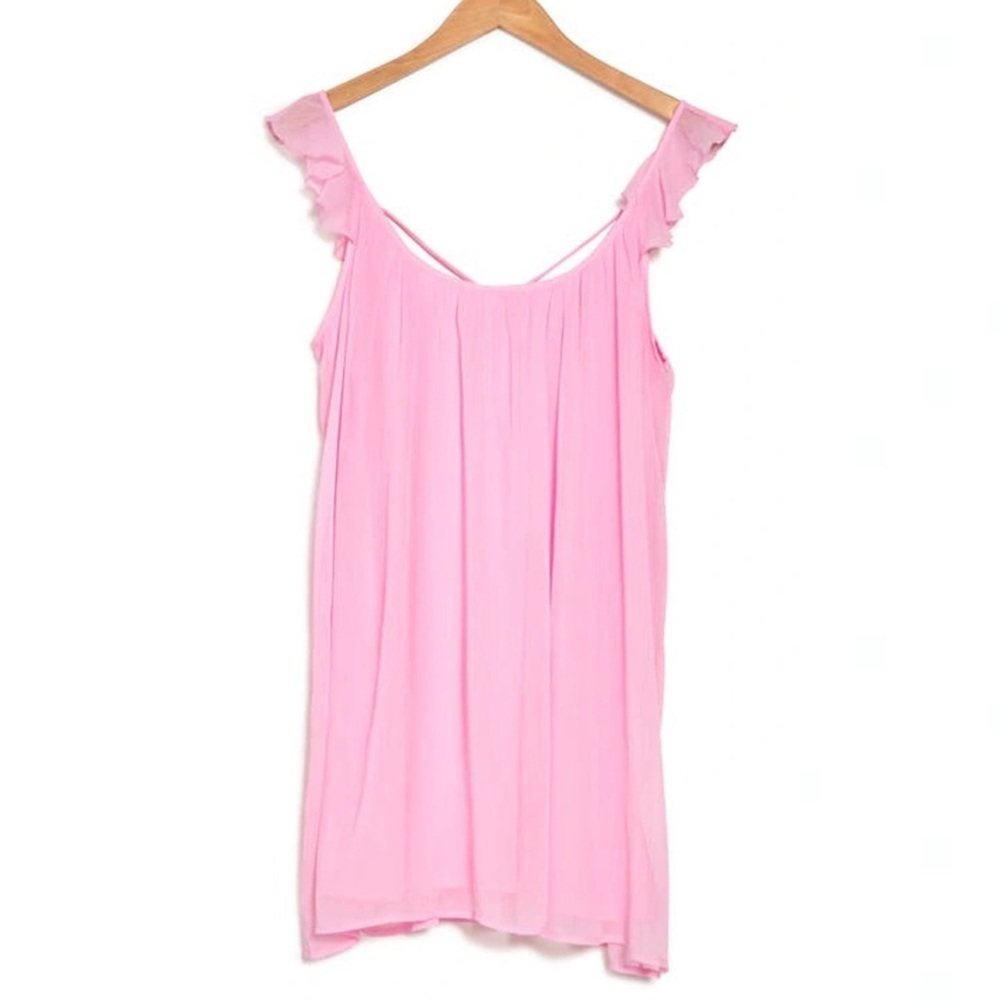 NEW Vero Moda Kaya Ruffle Strap Shift Dress Prism Pink Size Small Nordstrom Mini